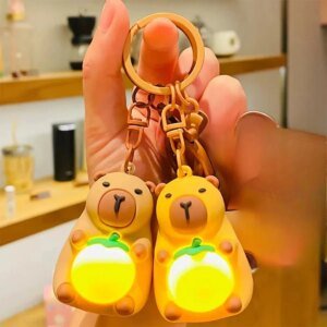 Glow Capybara Mini Light Keychain – Kawaii Anime Bag Charm