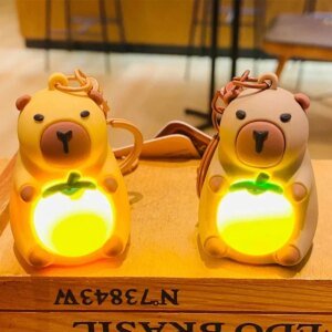 Glow Capybara Mini Light Keychain – Kawaii Anime Bag Charm