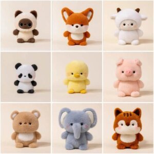 Kawaii Plush Animal Companion – Soft Mini Desk Plush Collection