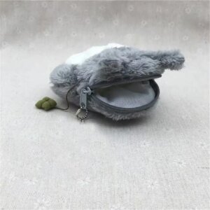 Kawaii Plush Forest Creature Coin Pouch – Soft Mini Zipper Wallet