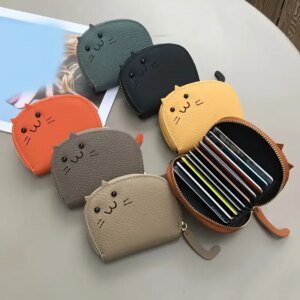 Cartoon Cat Wallet – Cute Faux Leather Card & Coin Holder